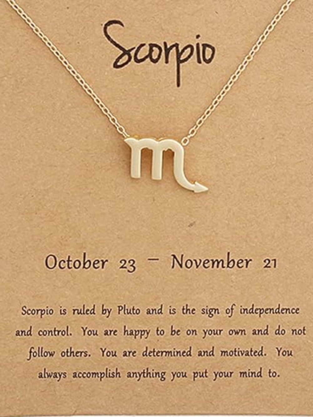 Scorpio Zodiac Sign - Women's Gold Plated Necklace